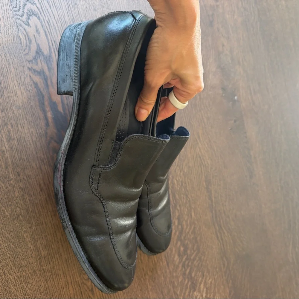 Cole Haan Black Leather Slip-On Loafers - Men's